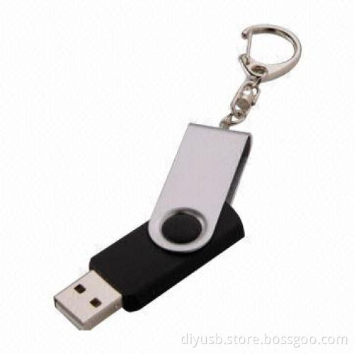Swivel USB Flash Drive with 64MB to 32GB Memory Capacity, Customized Logos Accepted